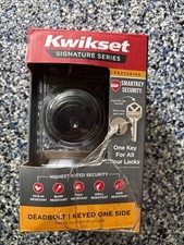 New OB KWIKSET 99800-122 Deadbolt Keyed One Side Venetian Bronze SmartKey Single