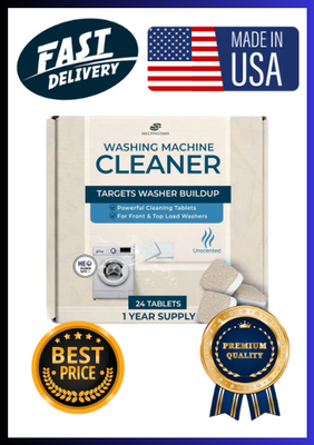 #ad Washing Machine Cleaner Tablets Deep Clean Descale Washer Laundry Tub Fresh 24Pk $14.85