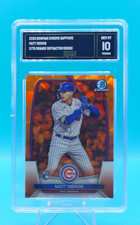 2023 Bowman Chrome Sapphire #65 MATT MERVIS Orange Refractor RC SN /75 - GMA 10