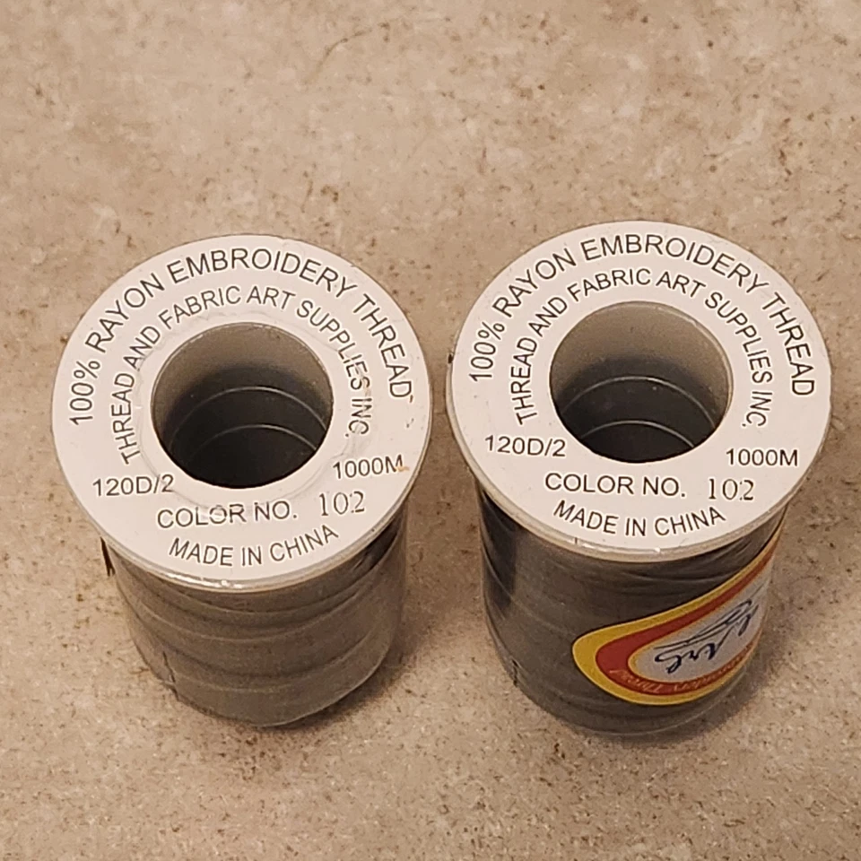 Lot of 2 - Thread Art Rayon Machine Embroidery Thread 1000M Each - Color 102 - Image 3 of 3