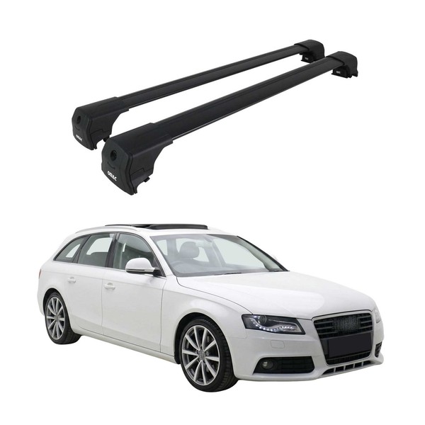DachträGer GrundtäGer FüR Audi A4 B8 Avant 2008-2015 75Kg Aluminium Schwarz 2Tlg-image
