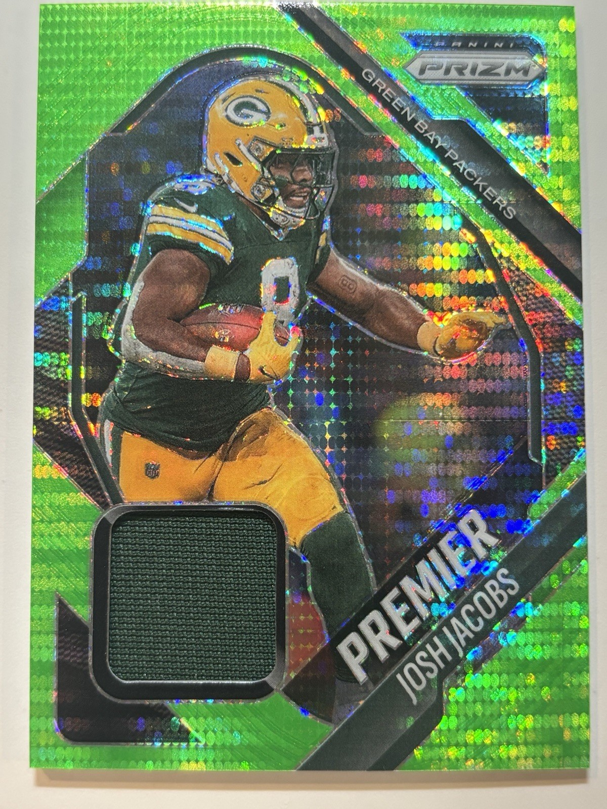 Panini 2025 Prizm Josh Jacobs Premier Jerseys Green Insert PJY-JJA Packers