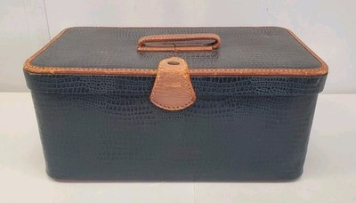 Vintage Hartmann Leather Travel Hard Case Carrying Bag Luggage Black Or Navy