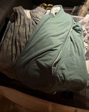 Copper pearl Baby Sleeping Bag Green and Gray with Zipper Closure