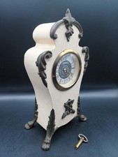 Vintage West German Mantel Clock Neo-Rococo Style Mechanical W4 Movement & Key