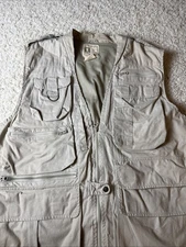 Points West Travelers Vest Mens XLarge Beige Outdoors Hiking Casual Men *