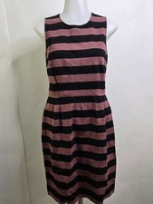Loft striped sleeveless sheath dress 2 pink black Sleeveless Work New