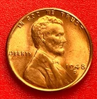 1948-D Lincoln Wheat Cent Penny GEM RD BU From an Original Bank Roll