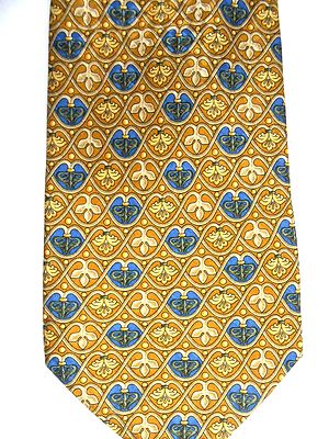 Robert Talbott Men's Silk Tie 57'' X 4.25'' Gold w/ multi-color Geometric