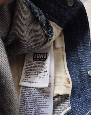 USA Levi's Vintage Clothing LVC 1880's XX Waist Overalls 34 X 34