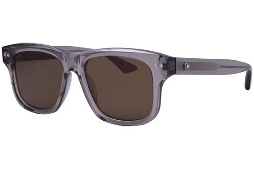 Mont Blanc MB0319S 004 Sunglasses Men's Grey/Brown Rectangle Shape 55mm