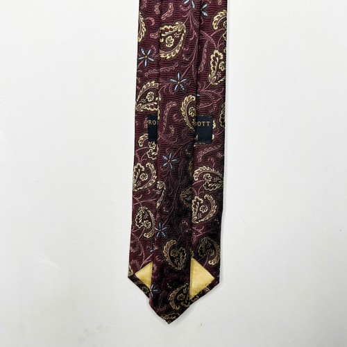 Robert Talbott Nordstrom Men’s Neck Tie 3 ¾” Silk Maroon Blue Gold Hand Sewn USA - Picture 5 of 12
