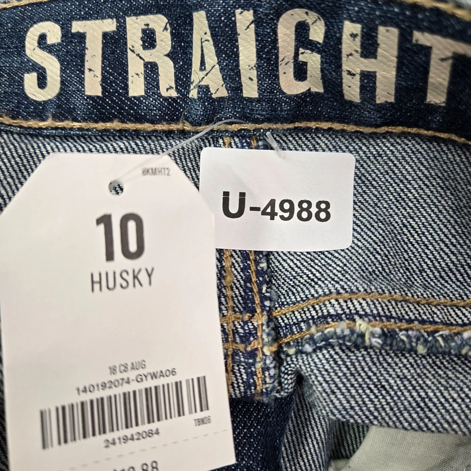 Jeans Crazy 8 Boys 10 Azul Husky Denim Cintura Ajustable Recta 24" Entrepierna Nuevos con Etiquetas Foto 2 de 4