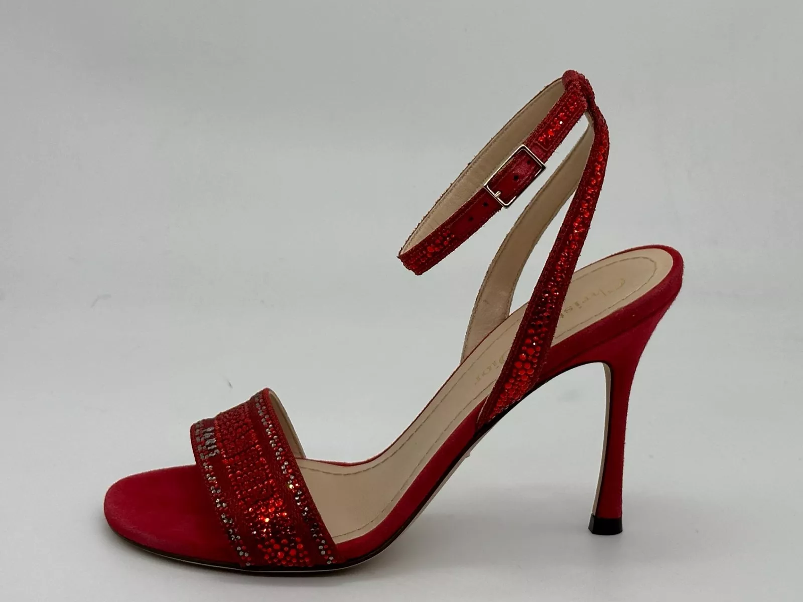 Sandales talons chaussures DIOR DWAY strass cristal brodé coton 100 sandales