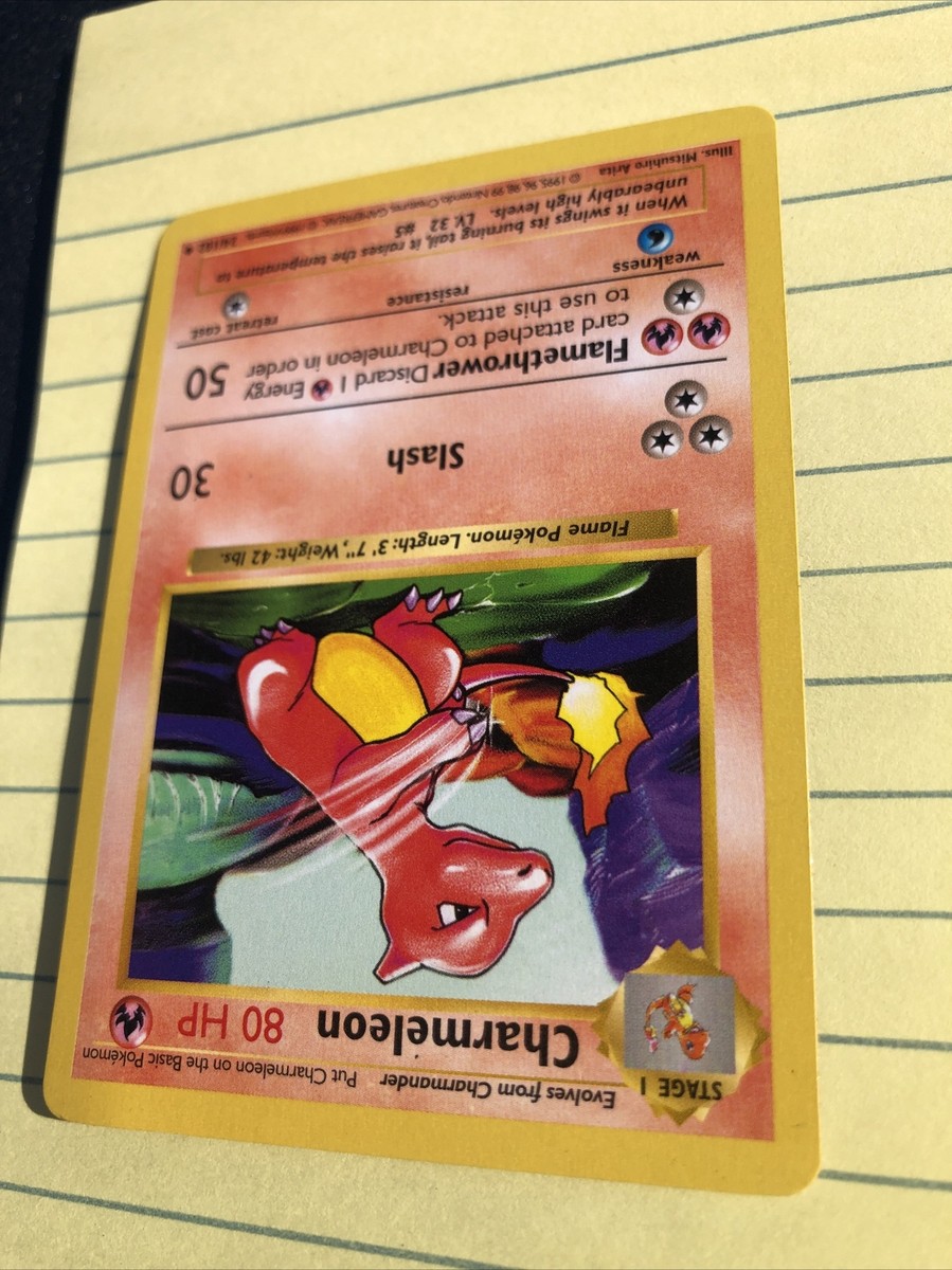 1999 charmeleon pokemon card value Rare ORIGINAL 1999 Charmeleon Pokemon Card 24/102 LV 32 #5 80HP Mint GORGEOUS