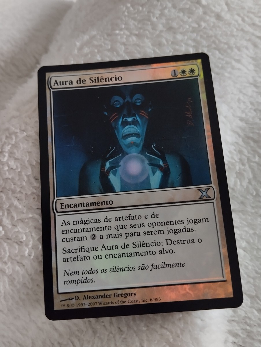 MTG AURA OF SILENCE FOIL PORTUGUESE Language Very Rare Magic