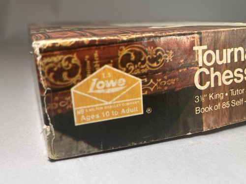 Vintage 1976 E S Lowe Tournament Chess Tutor Set w Staunton Chessmen & Mini Set - Picture 22 of 23