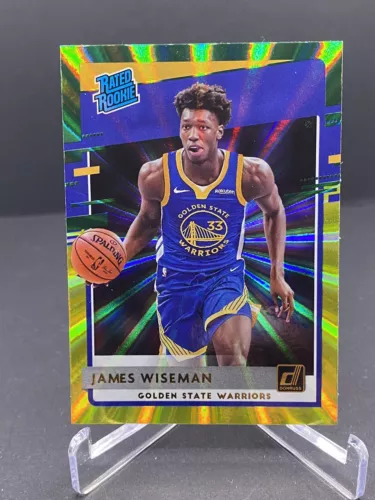 James Wiseman 2020-21 Panini Donruss Rated Rookie Green Yellow Laser NBA #226