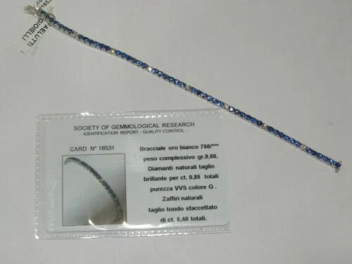 Bracciali di lusso in oro bianco zaffiro