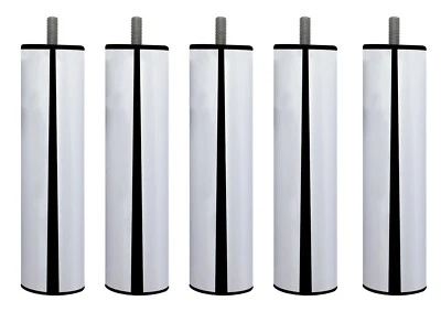 LOT DE 5 PIEDS DE SOMMIER TAPISSIER ET DE LIT ACIER CHROME 20 CM - Photo 1/4