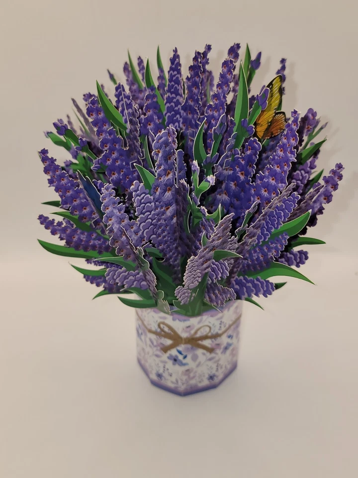 Pop Up Flower Bouquet Lavender With Vase Greeting Card  #50/51 - Изображение 4 из 4