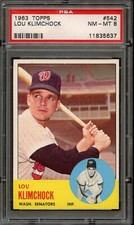 BB - 1963 Topps - #542 - Lou Klimchock - PSA 8 - NM-MT
