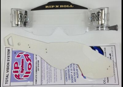 100 % PROZENT TVS TOTAL VISION SYSTEM MOTOCROSSBRILLE RNR klar Abrollschutz