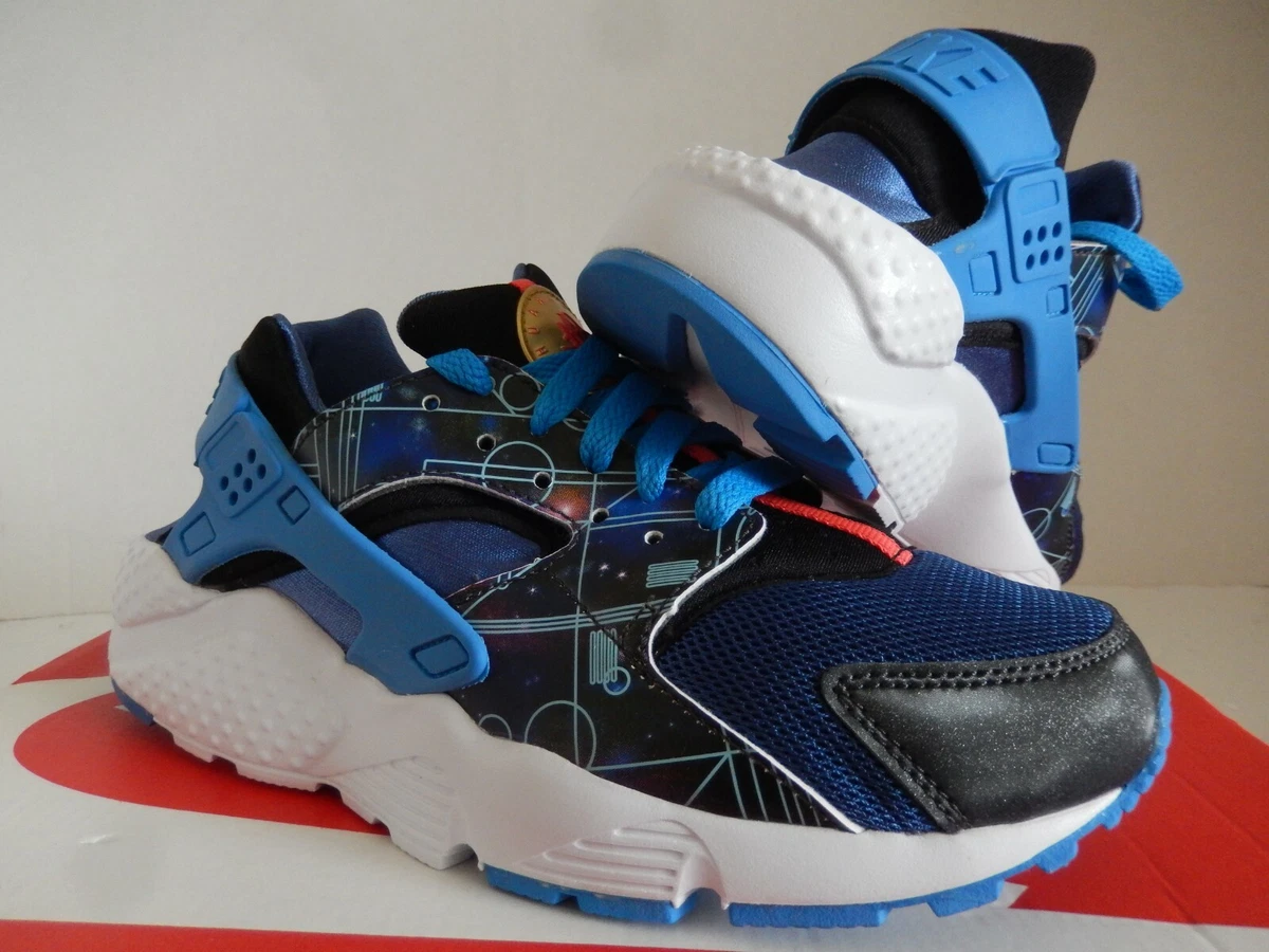 Nike huarache top blue gold