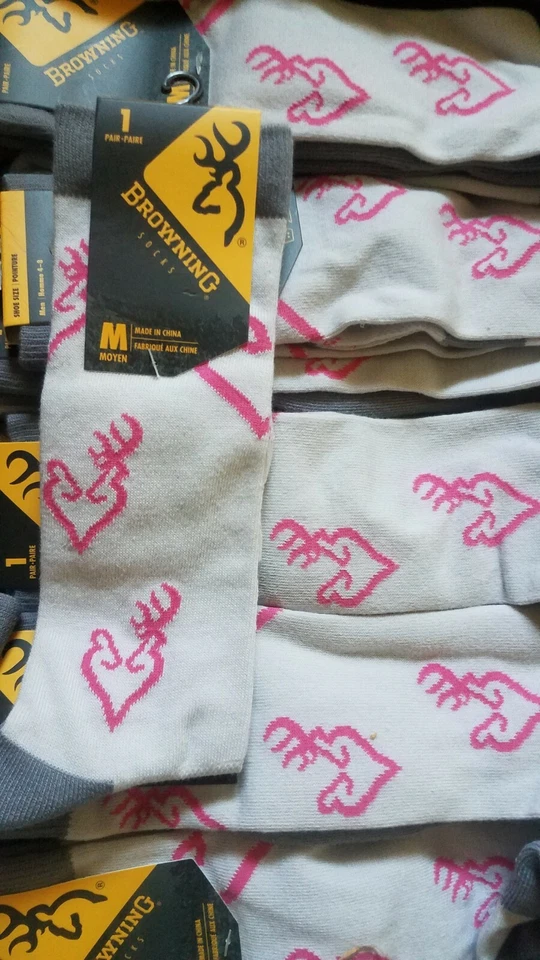 3 Pares, CALCETINES MARRONES BG DAMAS HEARTLAND PANTORRILLA GRIS MEDIO CON MARCA DE CIERVO ROSA  Foto 4 de 4