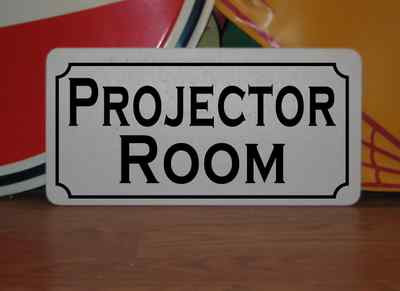 PROJECTOR ROOM Metal Sign 4 Hotel Motel Cosplay Girls Clubwear TV Movie Props