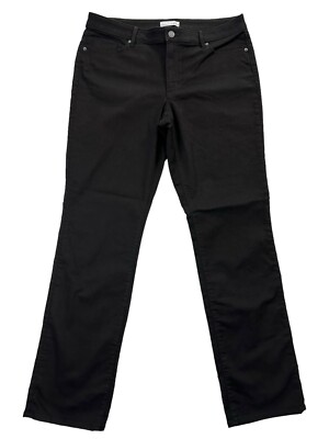 Loft Curvy High Rise Straight Crop Black Jeans 33 16 Tall