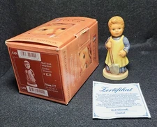 M.J. Hummel Goebel Garden Treasures Box/COA 727 Germany 3 5/8" TMK 7 Gardening