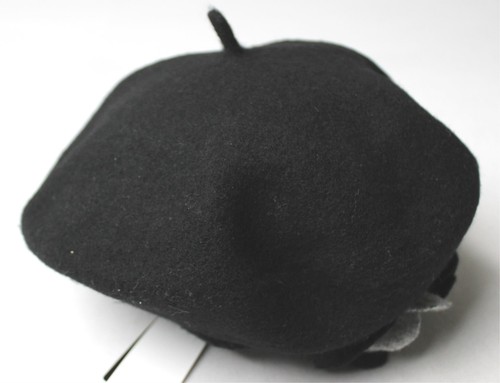 Forbusite Unisex Adult 100% Wool Floral Beret Hat CL8 Black One Size NWT - Picture 5 of 6