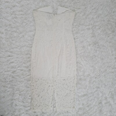 NWT Missguided White Lace Strapless Dress - Size 10 | eBay