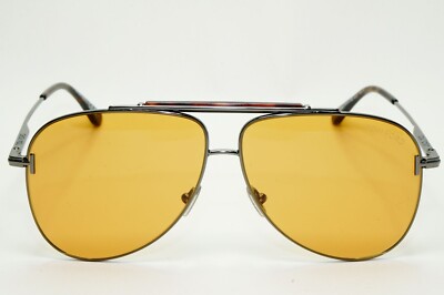 Tom Ford Sunglasses Brady Gunmetal Pilot Brown Large Metal 