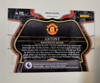 Antony The 🐐 -23 Panini Select EPL Field Level Zebra Manchester 
