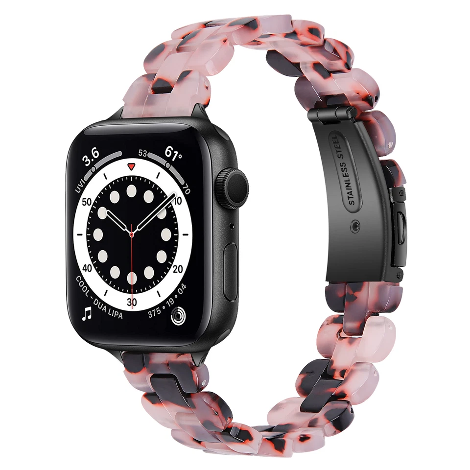 Correa de reloj de metal de resina para Apple iWatch Series 8 7 6 5 4 49/38/40/41/45 mm Foto 3 de 4