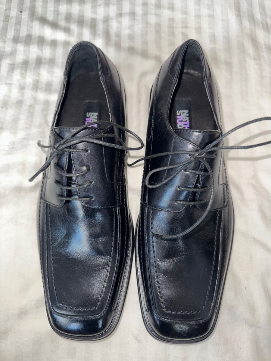 BRAND NEW NATHA STUDIO Back Leather Oxford Square Toe Dress  display picture 3