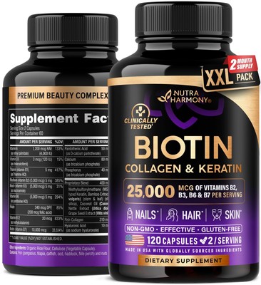 Biotin | Collagen | Keratin - Clinically Tested Supplement - Hair Growth Supp...