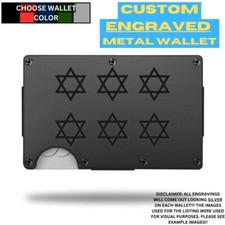 Star Of David Laser Engraved Onto An Aluminum Wallet