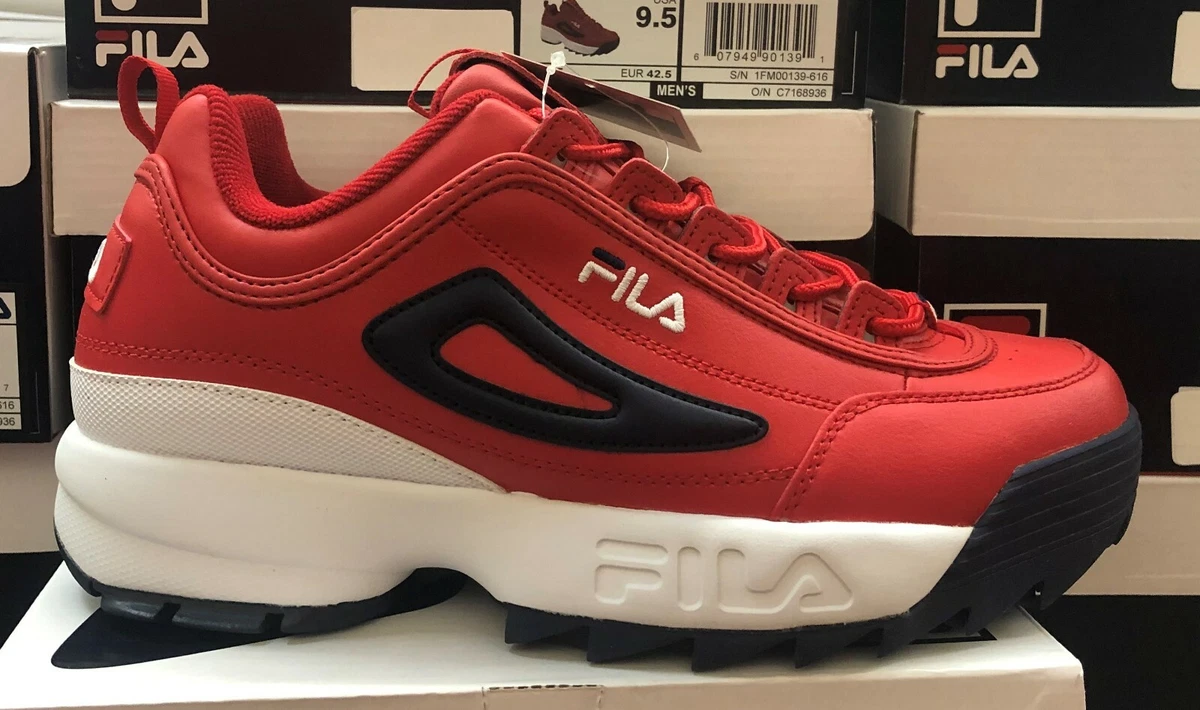 Fila shoes red and white cheap