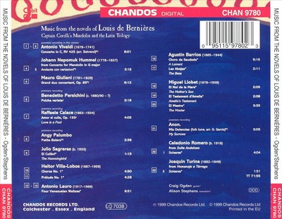 OGDEN CRAIG - STEPHENS ALISON MUSIC FROM THE NOVELS OF LOUIS DE BERNIÈRES NEW CD