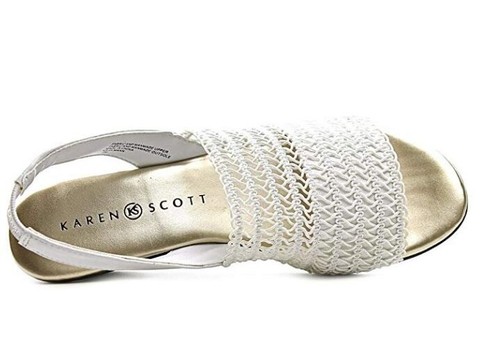 Karen Scott Elmann sandalo donna US 10 bianco con slingback - Foto 4 di 5