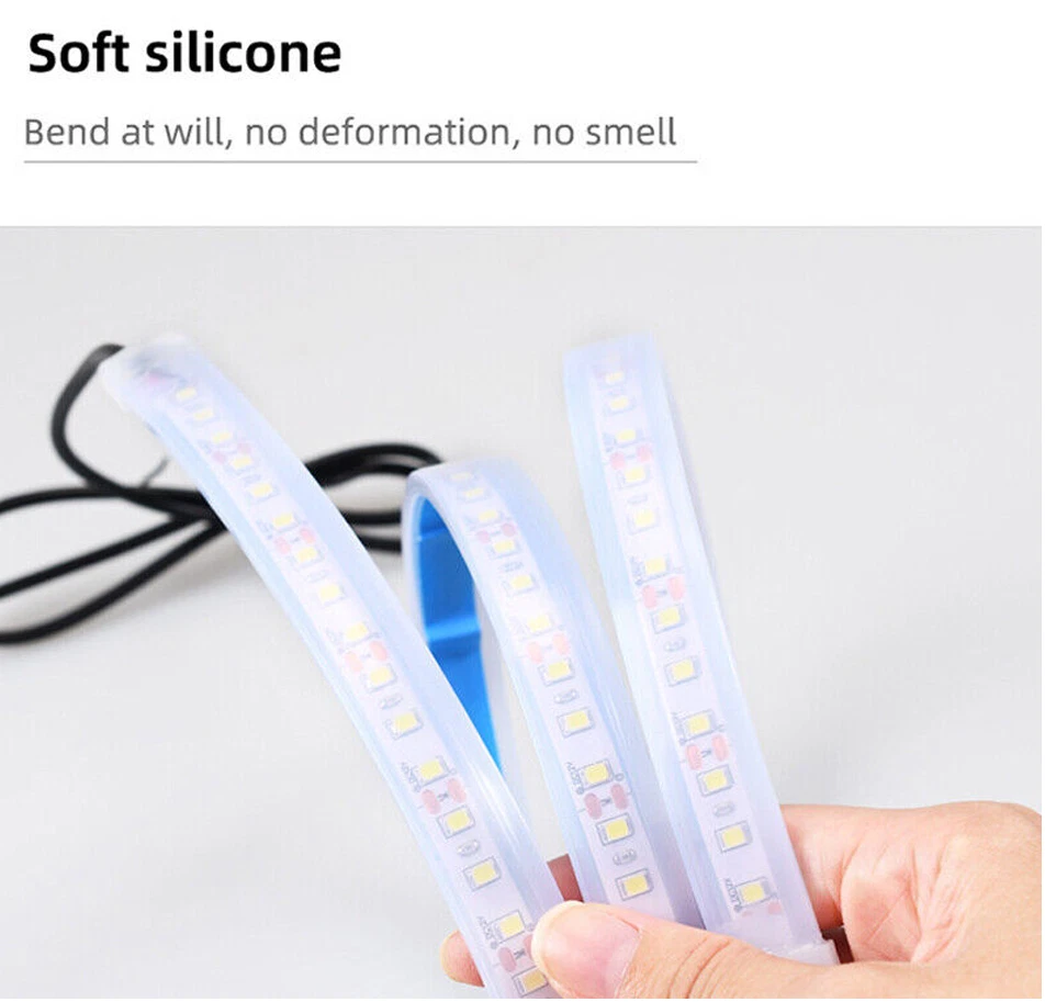 180cm LED Car Daytime Running Light Strip Flexible Dynamic Hood Lamp Waterproof - Image 4 of 4