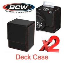 X2 High Quality BCW Deck BLACK Case LX 80 Gaming Cards Storage/Transport Holder