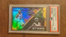 2020 PANINI DONRUSS FANTASY STARS GREEN FLOOD #1 LEBRON JAMES PSA 9 MINT