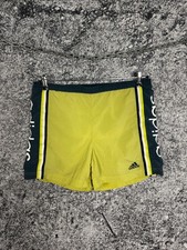 Women  s Adidas Vintage 90s Nylon Shorts Big Logo Swim Athletic Size USA 16