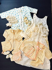 Vintage Baby Clothes 24 Pc Lot Knitted Sweaters Bonnets Booties Socks