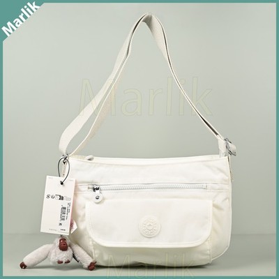 Genuine Kipling SYRO Crossbody Bag Alabaster Tonal/White, w Monkey Keychain, NEW
