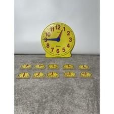 Learning Resources Big Time Student 12 Hour Clock 10 non geared Mini Clocks Lot